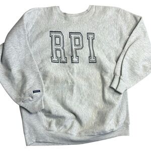 Vintage‎ RPI Crewneck Sweatshirt JanSport Made in USA Gray XL College University